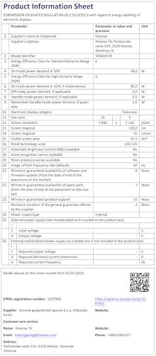 Hisense 43" 43A6QTUK 4K Ultra HD Smart TV AI TV - 4K UHD, Hi-View AI Engine, Precision Colour, AI Smooth Motion, Sports Mode with Freely, Disney +, YouTube, Netflix