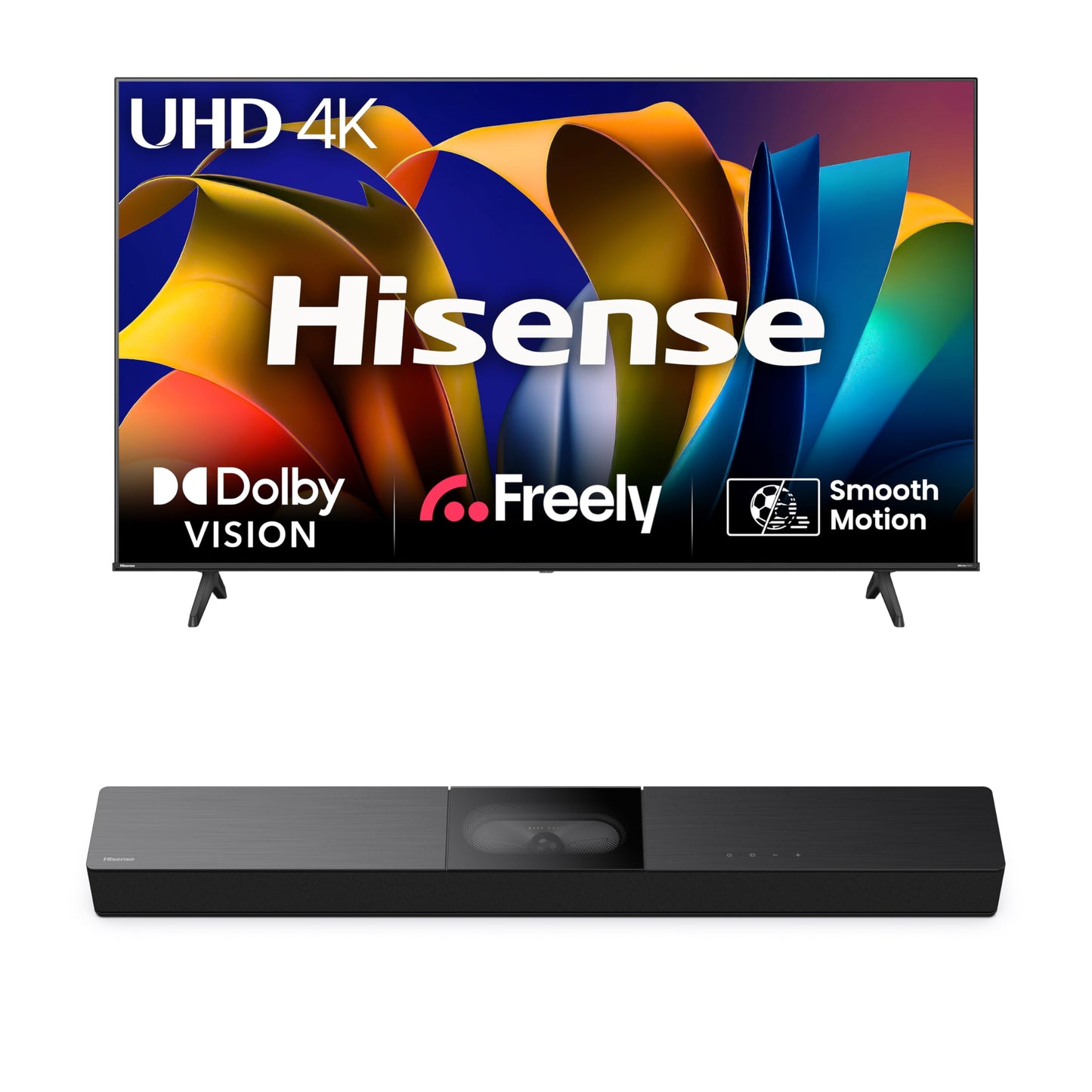 Hisense 43" 43A6QTUK 4K Ultra HD Smart TV AI TV - 4K UHD, Hi-View AI Engine, Precision Colour, AI Smooth Motion, Sports Mode with Freely, Disney +, YouTube, Netflix